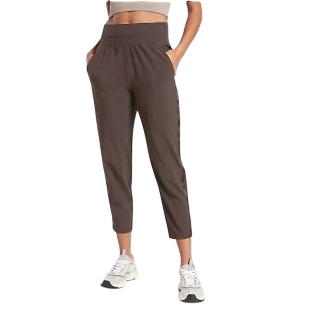 Athleta NWT Nolita Slim Tapered Crop Pant Walnut Brown Plus Size 26 Pull-on
